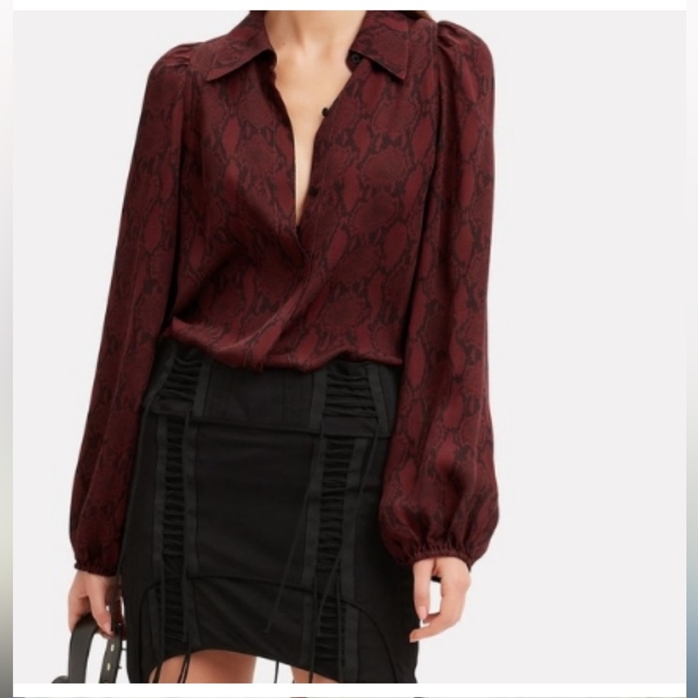 A.L.C. Button down Blouse Snake Print Size 0